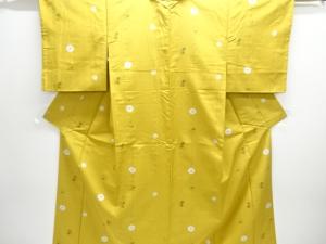 花縞模様織り出し手織り紬着物